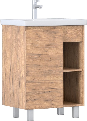 Тумба напольная Vigo Milos 60 дуб золотой с умывальником Como 60