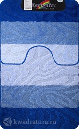 Коврик для ванной комнаты SILVER двойной синий 60*100 + 50*60 см (00238)