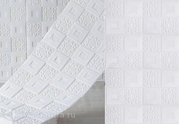 Самоклеющаяся 3D панель Мозаика белая (рулон) 0,7 м*10 м*4 мм