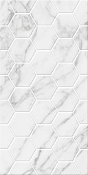 Настенная плитка Береза Керамика Марбл Гексо белый 30*60 см BL-MAR/600/300/Б/Г