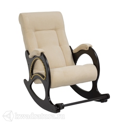 Кресло-качалка без лозы МекКо Неаполь Модель 10 (Венге-эмаль/Ткань Бежевый Verona Vanilla)