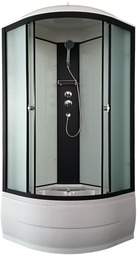 Душевая кабина AQUAPULSE 4002D fabric white + black profile 90*90 см