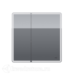 Зеркало-шкаф Dreja POINT 80, 2 дверцы, 2 стеклянные полки, бесконтактный выключатель, LED-подсветка, электрическая розетка, белый 99.9034