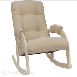 Кресло-качалка МекКо Неаполь Модель 11 (Дуб шампань-эмаль/Ткань Ваниль Verona Vanilla)