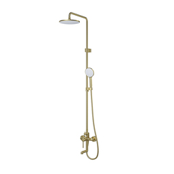 Душевая система Iddis Aiger с тропическим душем , ручным душем и изливом, золотой матовый, AIGMG3Fi06