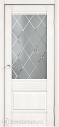 Межкомнатная дверь Velldoris (Веллдорис) ALTO 2V Эмалит белый, стекло Ромб