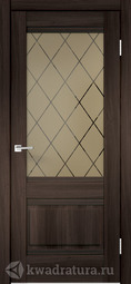 Межкомнатная дверь Velldoris (Веллдорис) ALTO 2V Орех Каштан, стекло Ромб бронза