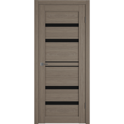 Межкомнатная дверь GreenLine Atum PRO X-26 Brun oak (черное стекло)