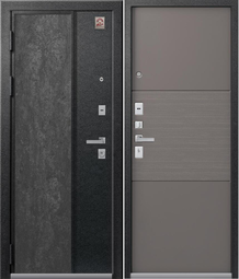 Дверь входная металлическая Центурион LUX-7 Серый муар+Серый камень - Софт грей