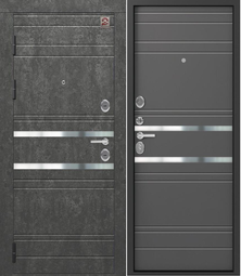 Дверь входная металлическая Центурион С-109 Серый муар+Серый камень - Софт грей