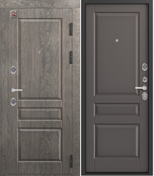 Дверь входная металлическая Центурион С-110 Серый муар+Дуб мадейра - Базальт