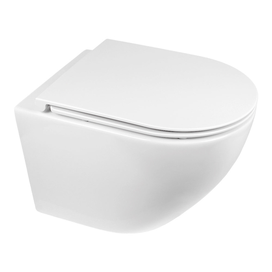 Унитаз подвесной Calypso торнадо ультратихий, сиденье Flat Strong 2 кнопки, дюропласт, микролифт CS46UQ-TKS