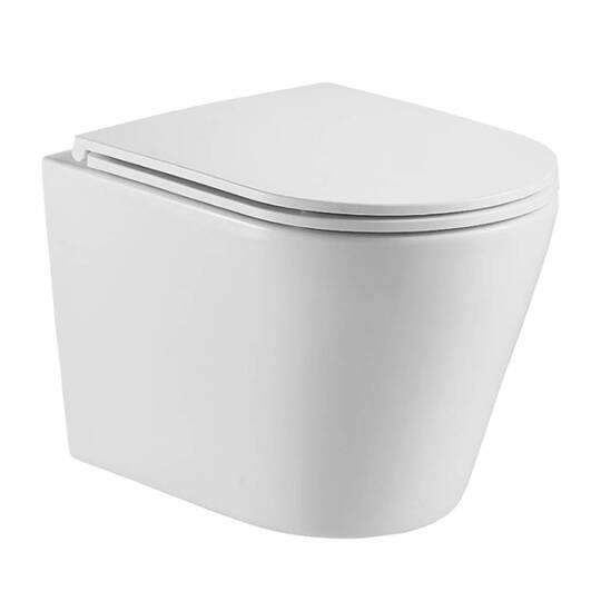 Унитаз подвесной Calypso торнадо ультратихий, фронтальный, сиденье Flat 1 кнопка, дюропласт, микролифт, быстросъем CS53UQ-OK