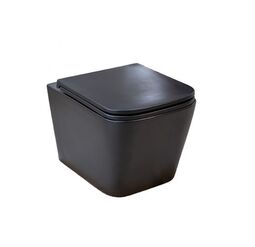 Унитаз подвесной Mirsant Sole CUBE 2 BLACK Soft-close, безободковый, черный 1600000737150