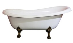 Каменная ванна Aqua de Marco Эдельвейс 170*78 см белая с бронзовыми ножками 1170WBEDE