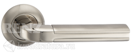 Дверная ручка Renz Адриано DH 84-08 SN/NP никель матовый/никель белый