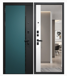 Дверь входная металлическая FlyDoors Дилайн Velluto Verde - Velluto Bianco
