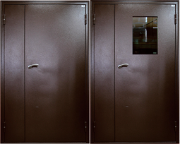 Дверь противопожарная Город Мастеров ПМД 2019 двухстворчатая со стеклопакетом противопожарным 400х300