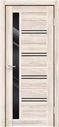 Дверь межкомнатная Velldoris (Веллдорис) Xline 1 Клён Крем, стекло чёрное лакобель