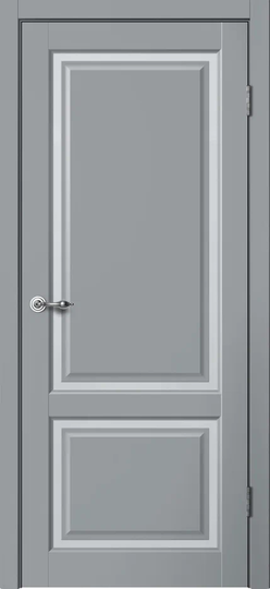 Межкомнатная дверь Сибирь Профиль Estetic E02 Серый стекло мателюкс