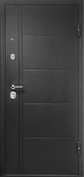 Дверь входная металлическая Форпост Эверест Зеркало Серый графит - Белёный дуб