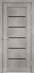 Межкомнатная дверь Velldoris (Веллдорис) Next 1 муар светло-серый, стекло лакобель черное