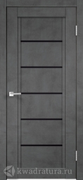 Межкомнатная дверь Velldoris (Веллдорис) Next 1 муар темно-серый, стекло лакобель черное