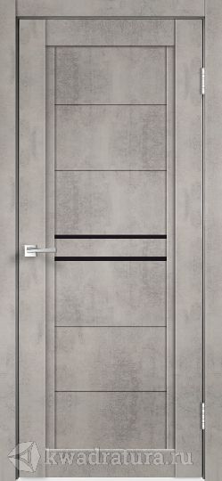Межкомнатная дверь Velldoris (Веллдорис) Next 2 муар светло-серый, стекло лакобель черное