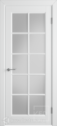 Межкомнатная дверь ВФД Гланта белая эмаль, со стеклом