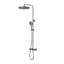 Душевая система Iddis Duna с тропическим душем, изливом и термостатом, матовый графит, DUNGMSTi06