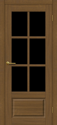 Межкомнатная дверь Матадор Гранада ДОч античный кедр, стекло черное