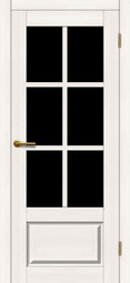 Межкомнатная дверь Матадор Гранада ДОч дуб белый, стекло черное