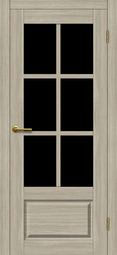 Межкомнатная дверь Матадор Гранада ДОч дуб дымчатый, стекло черное