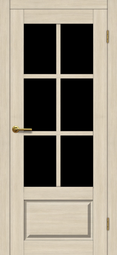 Межкомнатная дверь Матадор Гранада ДОч капучино, стекло черное