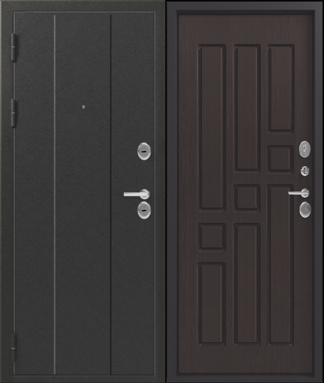Дверь входная металлическая Эталон X-2 Серебро - Венге
