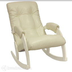 Кресло-качалка МекКо Неаполь Модель 11 (Дуб шампань-эмаль/Экокожа Бежевый Dundi 112)