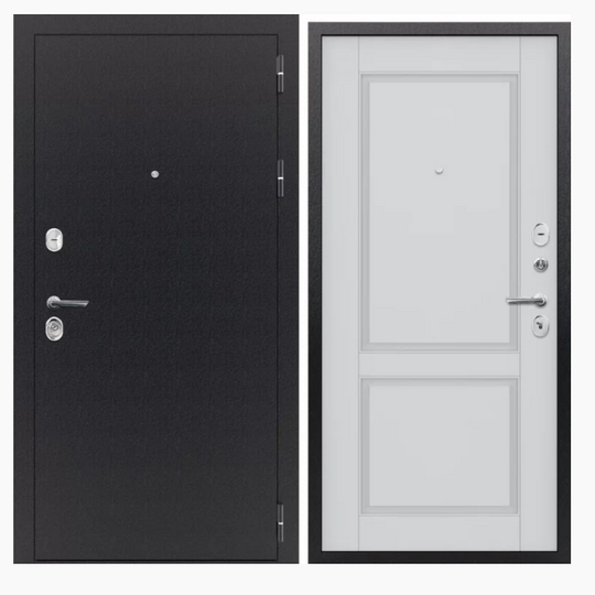 Дверь входная металлическая FlyDoors Аркан Классик Букле черный - Velluto bianco
