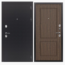 Дверь входная металлическая FlyDoors Аркан Классик Букле черный - Орех грецкий
