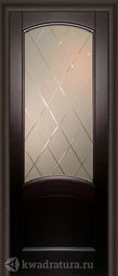 Межкомнатная дверь Луидор Криста Лайт тонированный черный дуб с/о белое гравировка "Готика"