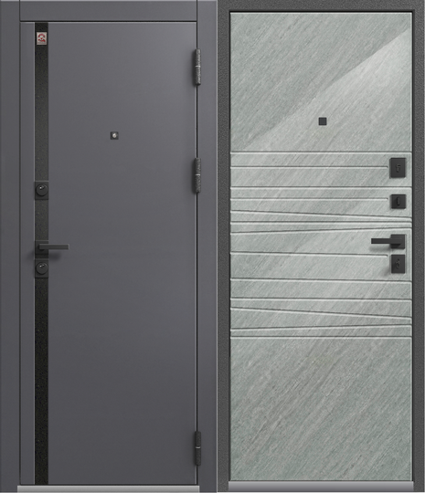 Дверь входная металлическая Центурион LUX-5 Антрацит муар + Кашемир графит - Эверест (глянец)