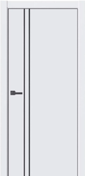 Межкомнатная дверь Дера Премьер 326, эмалекс белый черн. ал. кромка с 4-х сторон