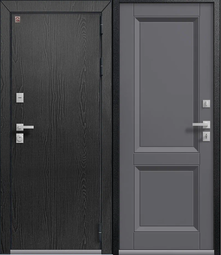Дверь входная металлическая Центурион Т-3 Premium Чёрный муар + Распил графит - Кашемир Графит