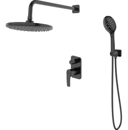 Встраиваемая душевая система Iddis Ray с тропическим душем и ручным душем , черный матовый, RAYBL02i67