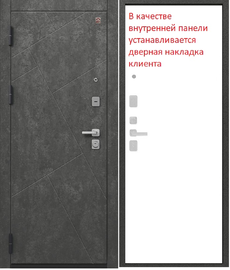 Дверь входная металлическая Центурион С-121 Черный муар + Серый камень
