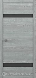 Межкомнатная дверь ALBERO Status S Дуб скальный, стекло черное, кромка с 2-х сторон, врезка замка Morelli 1895 и скр. петель