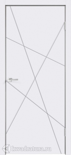 Межкомнатная дверь Velldoris (Веллдорис) SCANDI S Каркасно-щитовая дверь с фрезеровкой, Белая эмаль RAL 9003, глухое