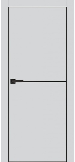 Межкомнатная дверь Дера Премьер 324, эмалекс серый черн. ал. кромка с 4-х сторон