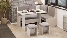 Кухонный уголок Трия Шервуд  Кашемир, Микровелюр Linea Grande 25/Connect 25 (мокко)