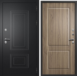 Дверь входная металлическая FlyDoors Шторм Термо Букле черный - Орех пекан