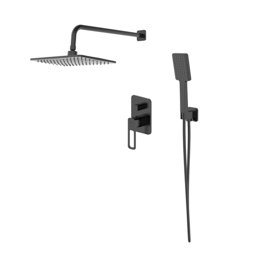 Встраиваемая душевая система Iddis Slide с тропическим и ручным душем, черный матовый, SLIBL02i67